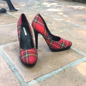 Plaid heels